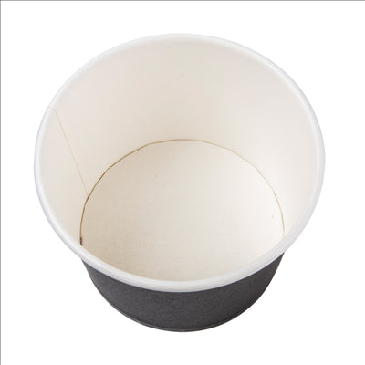 POTS 500 ML 280 + 18 PE G/M2 Ø11x8,2 CM NOIR CARTON (500 UNITÉS)