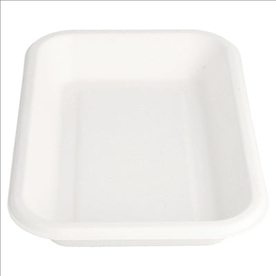 PLATEAUX 'BIONIC' 350 ML 18x12x2,5 CM BLANC BAGASSE (600 UNITÉS)