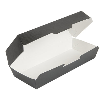 BOÎTES "PANINI" 'THEPACK' 230 G/M2 26,5x12,2x7 CM NOIR CARTON ONDULÉ NANO-MICRO (300 UNITÉS)