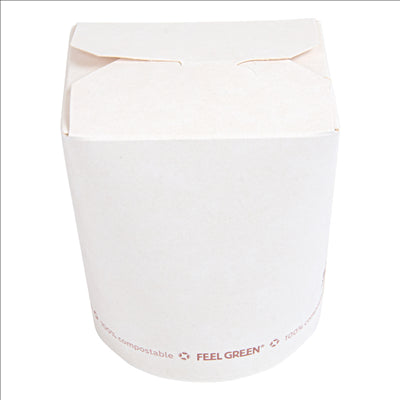 RÉCIPIENTS MULTIUSAGES 'COMPOSTABLE' 480 ML 325 G/M2 Ø8x9 CM BLANC CARTON (600 UNITÉS)