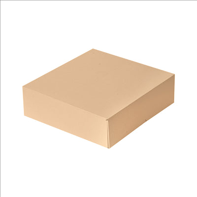 BOÎTES PATISSERIES SANS FENÊTRE 'THEPACK' 240 G/M2 23x23x7,5 CM NATUREL CARTON ONDULÉ NANO-MICRO (200 UNITÉS)