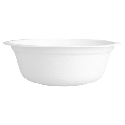 BOLS 'BIONIC' 350 ML Ø 13,5x4,6 CM BLANC BAGASSE (1200 UNITÉS)