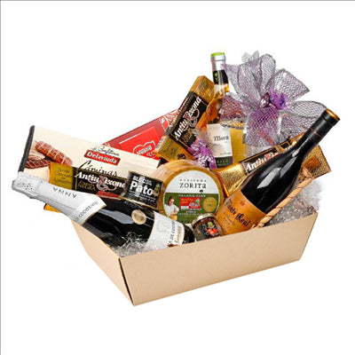 CORBEILLES MICROCANNELURE  382 G/M2 40x26x6 CM KRAFT (20 UNITÉS)