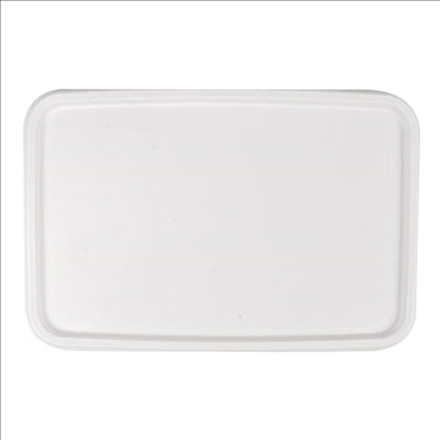 COUVERCLES POUR RÉF. 233.06/07 'BIONIC'  20,3x13,6x1,3 CM BLANC BAGASSE (500 UNITÉS)