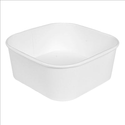 RÉCIPIENTS CARRÉS 1410 ML 320 + 26 PE G/M2 16,7x16,7x7,5 CM BLANC KRAFT (300 UNITÉS)
