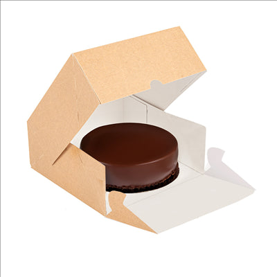 BOÎTES PATISSERIES SANS FENÊTRE 'THEPACK' 240 G/M2 17x14x11,5 CM NATUREL CARTON ONDULÉ NANO-MICRO (200 UNITÉS)