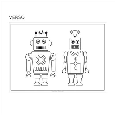 SETS DE TABLE COLORIAGE "ROBOT"  100 G/M2 31x43 CM QUADRICHROMIE CELLULOSE (1000 UNITÉS)