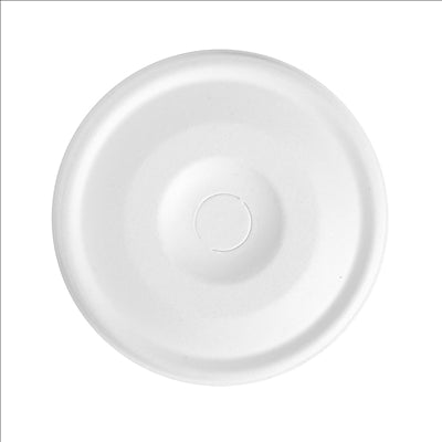 COUVERCLES POUR GOBELETS 8CM 'BIONIC'  Ø 80 MM BLANC BAGASSE (1000 UNITÉS)