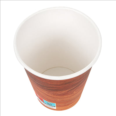 GOBELETS BOISSONS CHAUDES 1 PAROI 'ARIZONA' 360 ML 300 + 18 PE G/M2 Ø9/6x11 CM MARRON CARTON (900 UNITÉS)