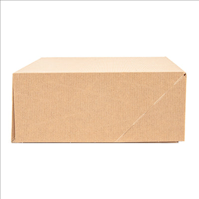 BOÎTES PATISSERIES SANS FENÊTRE 'THEPACK' 240 G/M2 18x18x7,5 CM NATUREL CARTON ONDULÉ NANO-MICRO (200 UNITÉS)