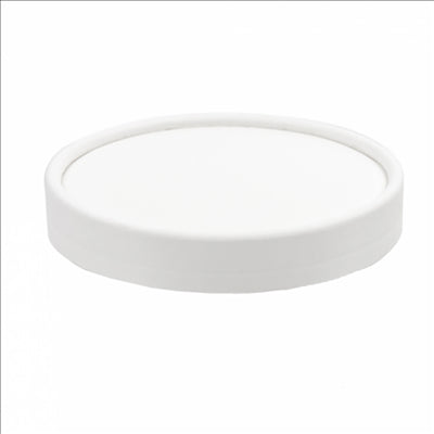 COUVERCLES POTS À GLACES 150 ML 280 + 18 PE G/M2 Ø8,5 CM BLANC CARTON (1000 UNITÉS)