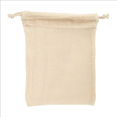 SACS FILET RÉUTILISABLES  17x23 CM BEIGE COTON (25 UNITÉS)