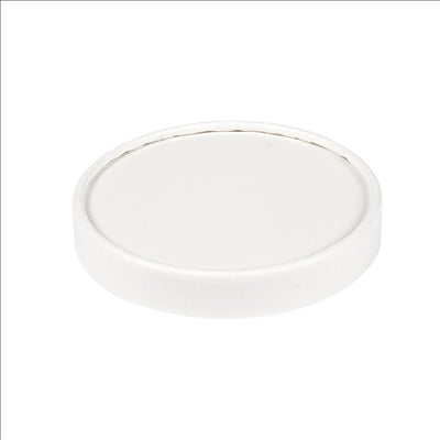 COUVERCLES POTS À GLACES 240 ML 280 + 18 PE G/M2 Ø9,4 CM BLANC CARTON (1000 UNITÉS)