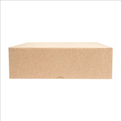 BOÎTES PATISSERIES SANS FENÊTRE 'THEPACK' 240 G/M2 26x26x8 CM NATUREL CARTON ONDULÉ NANO-MICRO (100 UNITÉS)