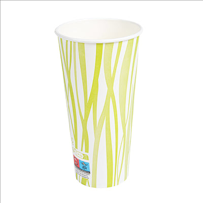 GOBELETS BOISSONS FROIDES ET CHAUDES 1 PAROI GRASS 'COMPOSTABLE' 660 ML 300 G/M2 Ø9/6x17 CM BLANC CARTON (1000 UNITÉS)