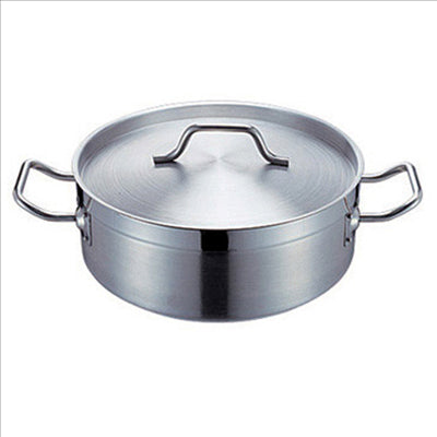 SAUTOIR AVEC COUVERCLE 10 L Ø 32x12,5 CM ARGENTE INOX (1 UNITÉ)