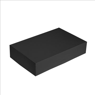 BOÎTES CATERING, PLATE 'THEPACK' 250 G/M2 25x34x6 CM NOIR CARTON ONDULÉ NANO-MICRO (100 UNITÉS)