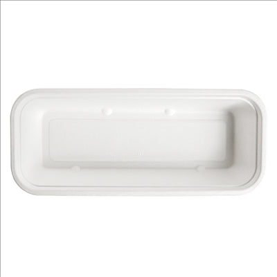 PLATEAUX 'BIONIC' 500 ML 22,5x9,6x4,3 CM BLANC BAGASSE (600 UNITÉS)