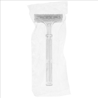 RASOIRS EN SACHET INDIVIDUEL  10 CM TRANSPARENT HDPE (100 UNITÉS)