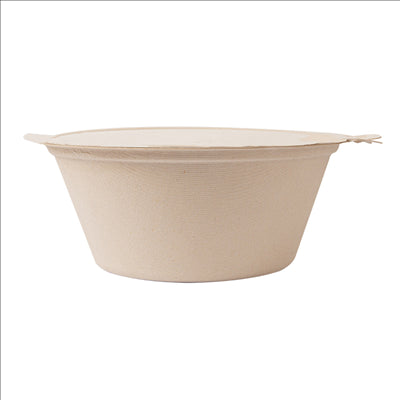 RÉCIPIENTS AVEC CHARNIERE 'BIONIC' 1300 ML 20x13,5x8 CM NATUREL BAGASSE (300 UNITÉS)