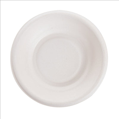 MINI BOLS 'BIONIC'  Ø 7,7x1,5 CM BLANC BAGASSE (2000 UNITÉS)