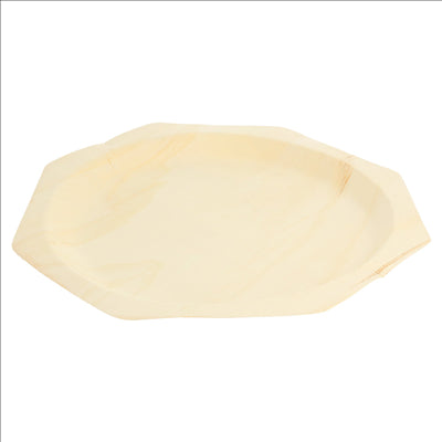 ASSIETTES OCTOGONALES 'WOOD'  Ø 26x2,2 CM NATUREL BOIS (200 UNITÉS)