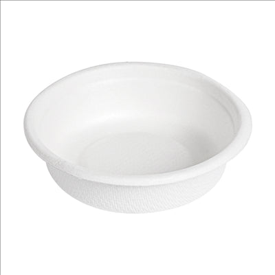 MINI POTS + COUVERCLES 'BIONIC' 30 ML Ø 6,2x2+0,7 CM BLANC BAGASSE (1000 UNITÉS)