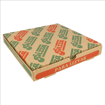 BOÎTES PIZZA MICROCANNELURE 100% VIERGE  310 G/M2 24x24x3 CM NATUREL CARTON (100 UNITÉS)