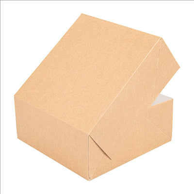 BOÎTES PATISSERIES SANS FENÊTRE 'THEPACK' 240 G/M2 18x18x7,5 CM NATUREL CARTON ONDULÉ NANO-MICRO (200 UNITÉS)