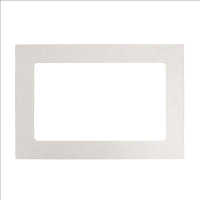 COUVERCLES AVEC FENÊTRE POUR BOÎTES 254.71 'THEPACK' 250 G/M2 22x15x2 CM BLANC CARTON ONDULÉ NANO-MICRO (200 UNITÉS)