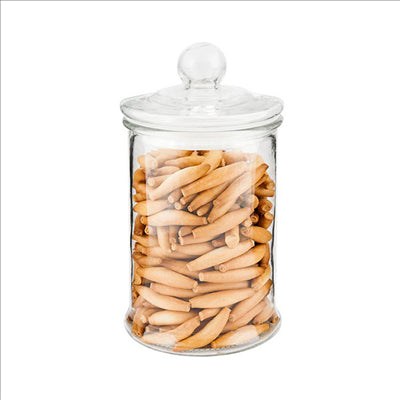 POT POUR STOCKER CYLINDRIQUE 'WAKI GLASS' 1200 ML Ø 13x23,5 CM TRANSPARENT VERRE (6 UNITÉS)