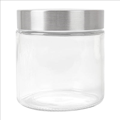 POT STOCKAGE CYLINDRIQUE 830 ML Ø 11,2x12 CM TRANSPARENT VERRE (12 UNITÉS)