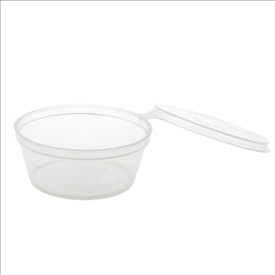 PETITS POTS + COUVERCLE INCLUS 60 ML Ø6/4,6x2.5 CM TRANSPARENT PP (1000 UNITÉS)