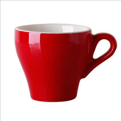 TASSES CAFÉ 'AKALA' 180 ML Ø10,3/8x7,8 CM ROUGE/BLANC PORCELAINE (6 UNITÉS)