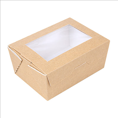 BOÎTES AVEC FENÊTRE 'THEPACK' 500 ML 220 G/M2 + OPP 8,5x12x5,5 CM NATUREL CARTON ONDULÉ NANO-MICRO (400 UNITÉS)