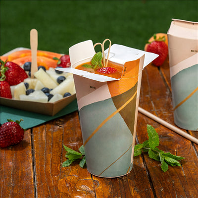 GOBELETS "PUSH PACK" 'COMPOSTABLE' 480 ML 310 G/M2 8,5x14 CM BLANC CARTON (1000 UNITÉS)