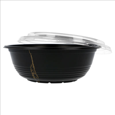 BOLS + COUVERCLES 700 ML Ø 17x6,1 CM NOIR PP (500 UNITÉS)