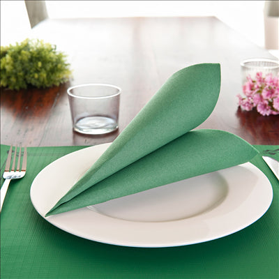 SERVIETTES ECOLABEL 'DOUBLE POINT' 18 G/M2 33x33 CM VERT JAGUAR OUATE (1200 UNITÉS)