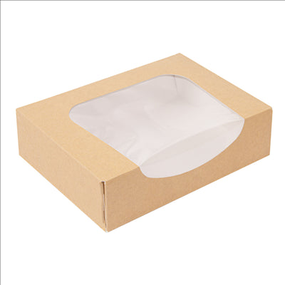 RÉCIPIENTS SUSHI+FÊNETRE 'THEPACK' 220 G/M2 + OPP 17,5x12x4,5 CM MARRON CARTON ONDULÉ NANO-MICRO (400 UNITÉS)