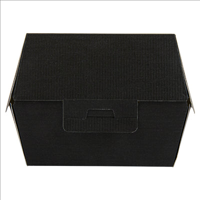 BOÎTES HAMBURGER 'THEPACK' 230 G/M2 13x12,5x9 CM (M) NOIR CARTON ONDULÉ NANO-MICRO (500 UNITÉS)