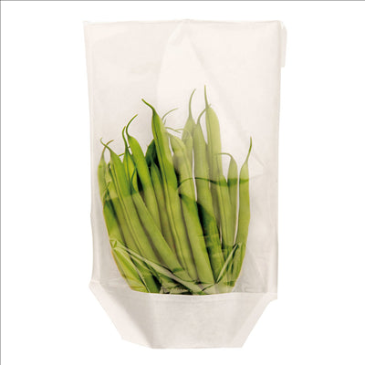 RÉCIPIENTS AVEC BASE ET FENÊTRE 'TURTLE PACK' 50 G/M2 + 15 PP 14+3,5x24/21 CM BLANC KRAFT (100 UNITÉS)