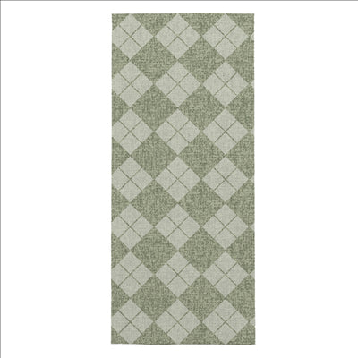 SERVIETTES 'SLIM' 'LIKE LINEN - ARGYLE' 70 G/M2 33x40 CM VERT SPUNLACE (700 UNITÉS)