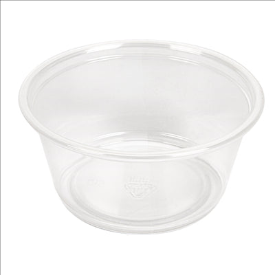 50 PETITS POTS + 50 COUVERCLES 100 ML Ø7,4x3,5 CM TRANSPARENT PP (24 UNITÉS)