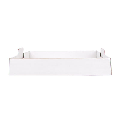 PLATEAUX REGROUPER  390 G/M2 54,5x38,5x9,5 CM BLANC CARTON (50 UNITÉS)