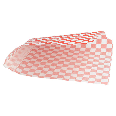 PAPIER INGRAISSABLES OUVERT 2 CÔTÉS FAST FOOD 'FITIPALDI' 32 G/M2 16x16,5 CM ROUGE PARCH.INGRAISSABLE (500 UNITÉS)