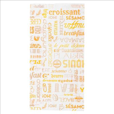 SACHETS CROISSANTS 'PAROLE' 33 G/M2 14+7x26 CM BLANC CELLULOSE (500 UNITÉS)