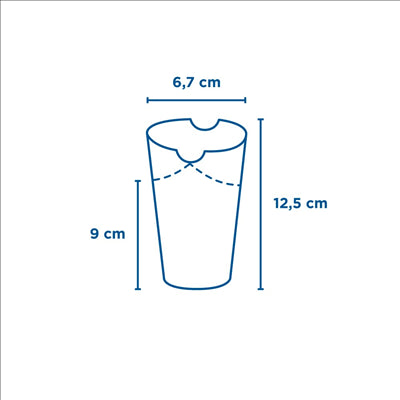 GOBELETS À FRITES AVEC FERMETURE 'FEEL GREEN' 12 OZ - 360 ML 200 + 25PE G/M2 6,7x12,5 CM MARRON CARTON (100 UNITÉS)