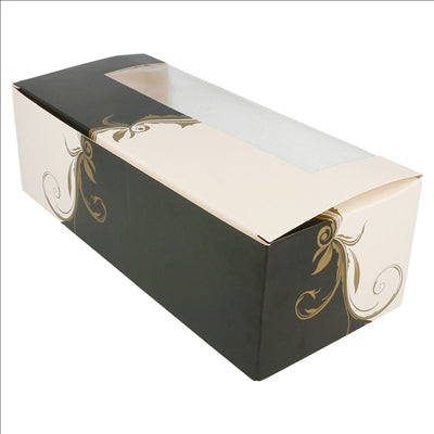 BOÎTES PÂTISSERIES AVEC FENÊTRE 'THEPACK CLASSIC' 250 G/M2 26x11x8 CM BLANC CARTON ONDULÉ NANO-MICRO (300 UNITÉS)