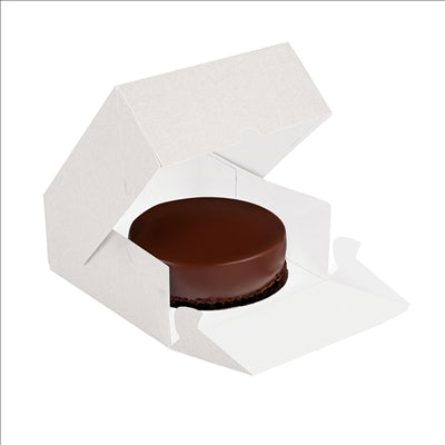 BOÎTES PATISSERIES SANS FENÊTRE 'THEPACK' 250 G/M2 17x14x11,5 CM BLANC CARTON ONDULÉ NANO-MICRO (200 UNITÉS)