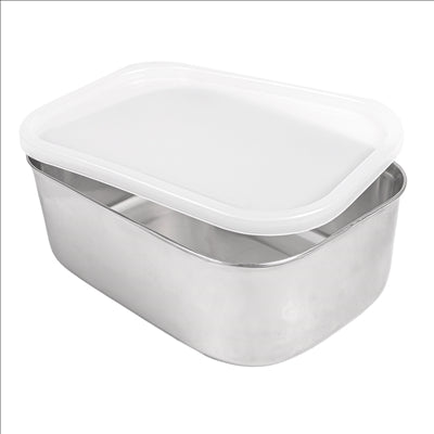 RÉCIPIENT AVEC COUVERCLE 'ARTINOX' 1300 ML 18x13x6 CM ARGENTE INOX + LDPE (12 UNITÉS)